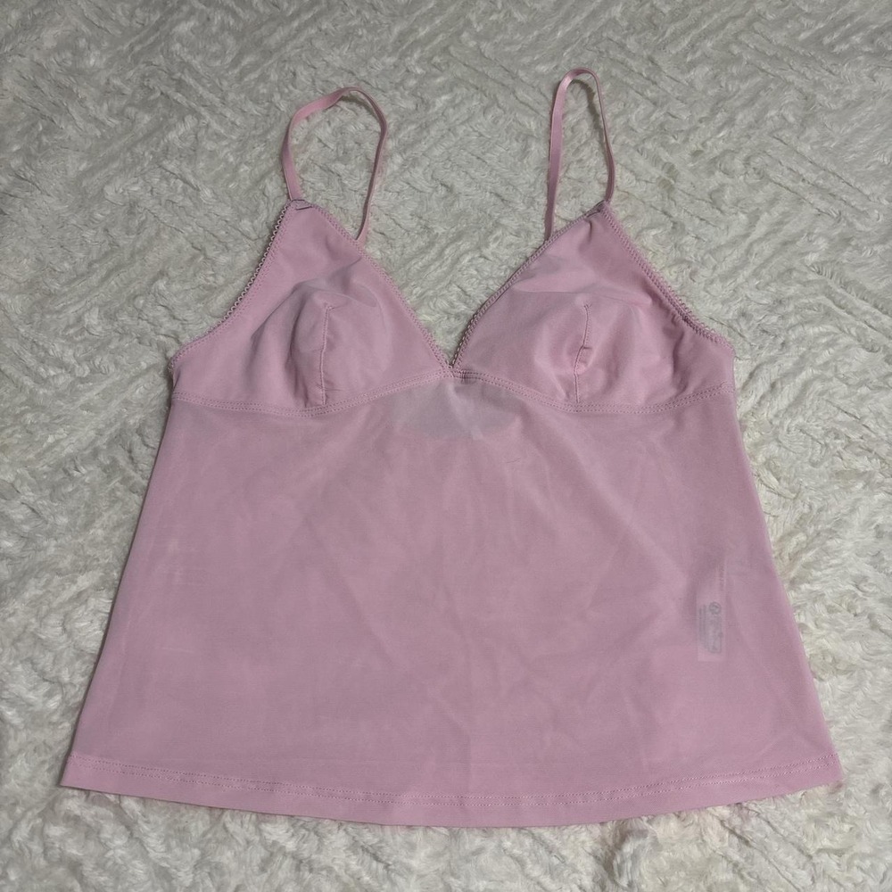 Cami Tank Top Women Small Pink Excellent V-Neck Adjustable Straps